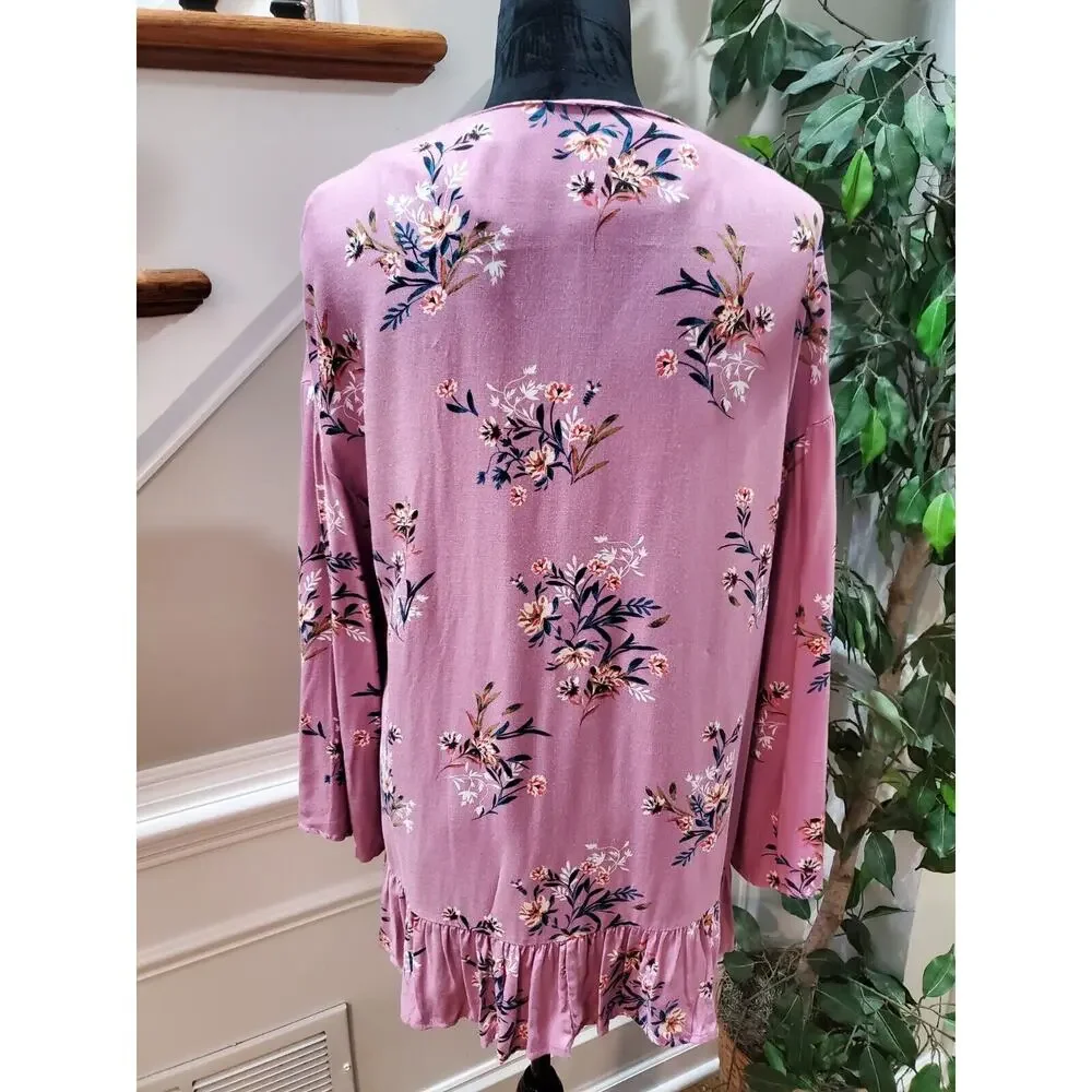 Cotton On Women's Pink Floral Viscose Long Sleeve Open Front Casual Jacket XS - Picture 6 of 9